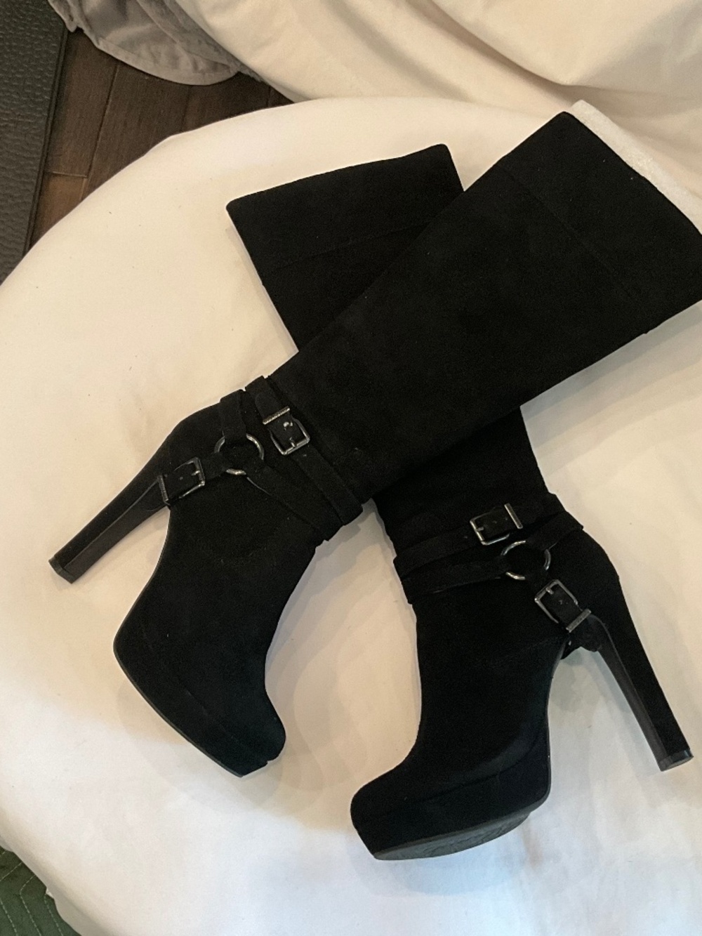 Gianni Bini - Tall Platform Black Suede Boot. NEW. Size 7